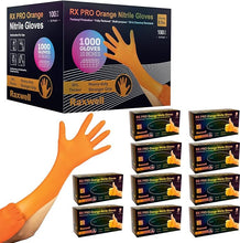 Load image into Gallery viewer, Raxwell - Orange Nitrile Case 8.5 mil Gloves ( 1,000ct )