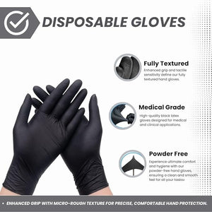 Poly Silk - Black Latex Case 5mil Gloves ( 1,000ct )