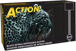 Action - Non Medical Black Nitrile Case 6mil Gloves ( 1,000ct )