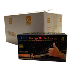 Raxwell - Orange Nitrile Case 8.5 mil Gloves ( 1,000ct )