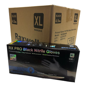 Raxwell - Black Nitrile Case 4.5 mil Gloves ( 1,000ct )