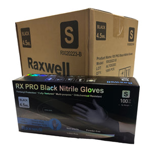 Raxwell - Black Nitrile Case 4.5 mil Gloves ( 1,000ct )