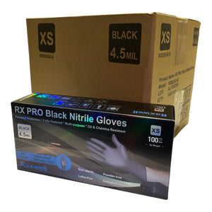 Raxwell - Black Nitrile Case 4.5 mil Gloves ( 1,000ct )